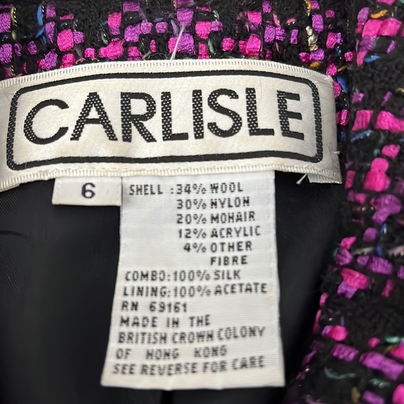 Vintage Carlisle Ladies Black & Pink statement Jacket - Picture 2 of 3